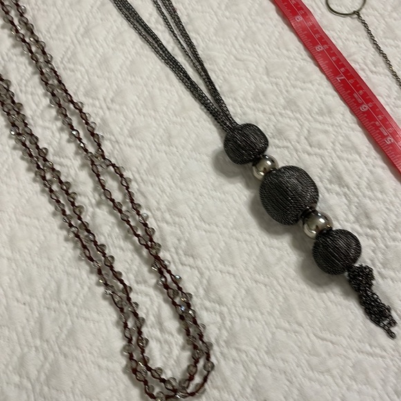 Betsy pittard necklace lot black beaded gold loop and crystal adjustable gold - Picture 9 of 9